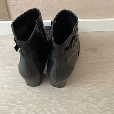 Ara Damen Stiefelette Leder Gr 7 1/2 Schwarz