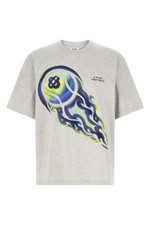 CASABLANCA Flaming Tennis Ball  Gray Cotton Tshirt New & Authentic