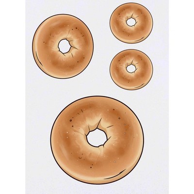 4 x ''Bagel'' Temporäre Tattoos / Transfers (TO00101844)