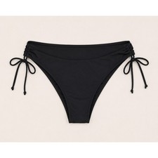 Zaful Black Side Tie High Cut Bikini Bottoms Womens Size XL US 12-14 Cheeky