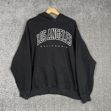 John Galt Brandy Melville Women  S Os Black Los Angeles Hoodie Sweatshirt Flaw