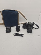 Chinon CM-5 35mm film camera w/ 2 lenses Case  Flash Made In Japan Vintage RARE