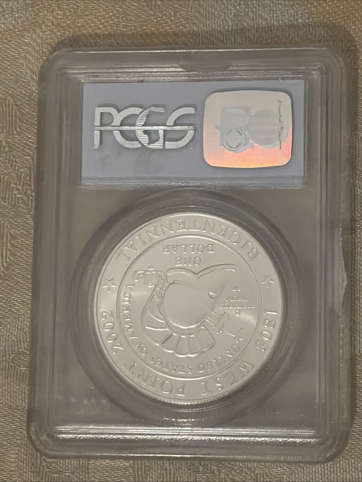2002 W One Dollar Silver Commemorative West Point Bicentennial PCGS MS69 - Image 2 of 2
