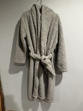 Pottery Barn Teen Cozy Sherpa Robe One Size Fits All Gray