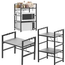 Kitchen Microwave Stand 2/3 Tier Adjustable Bakers Rack Storage Shelf Station