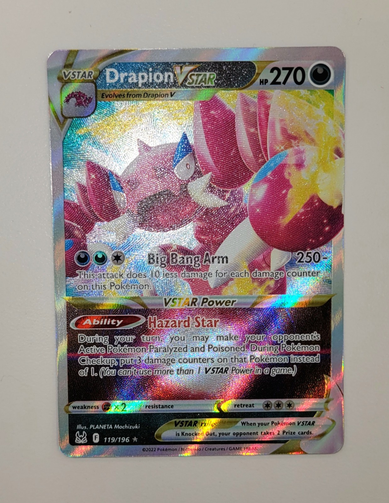 Drapion VSTAR Ultra Rare SWSH11: Lost Origin 119/196 NM