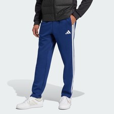 adidas men Essentials 3-Stripes Fleece Pants Open Hem