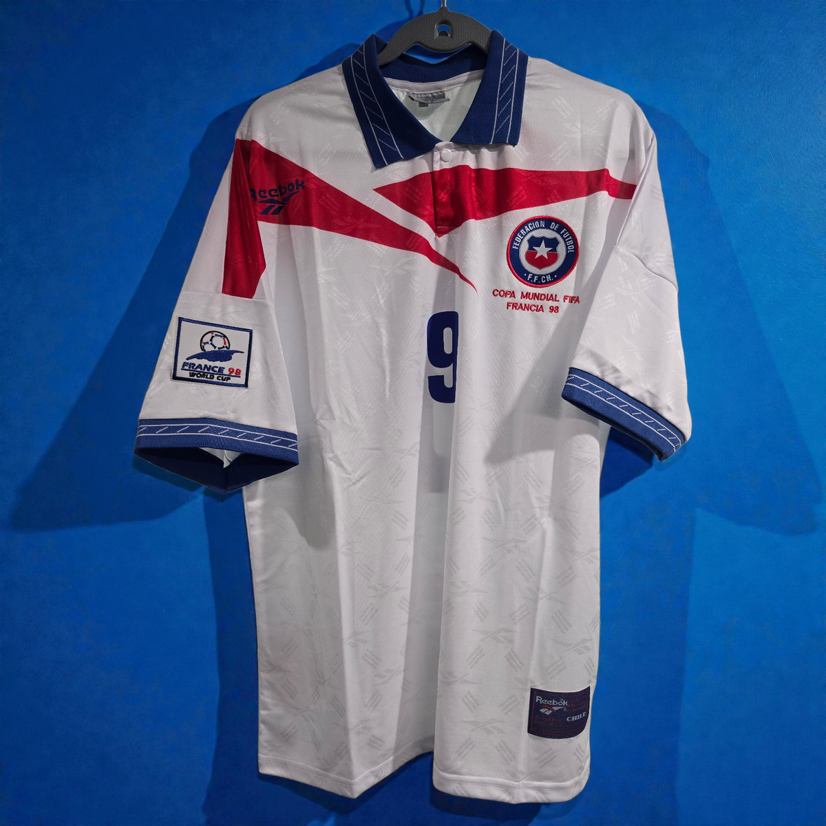 CHILE Away World Cup France 1998 - Retro - Soccer - ZAMORANO - XL