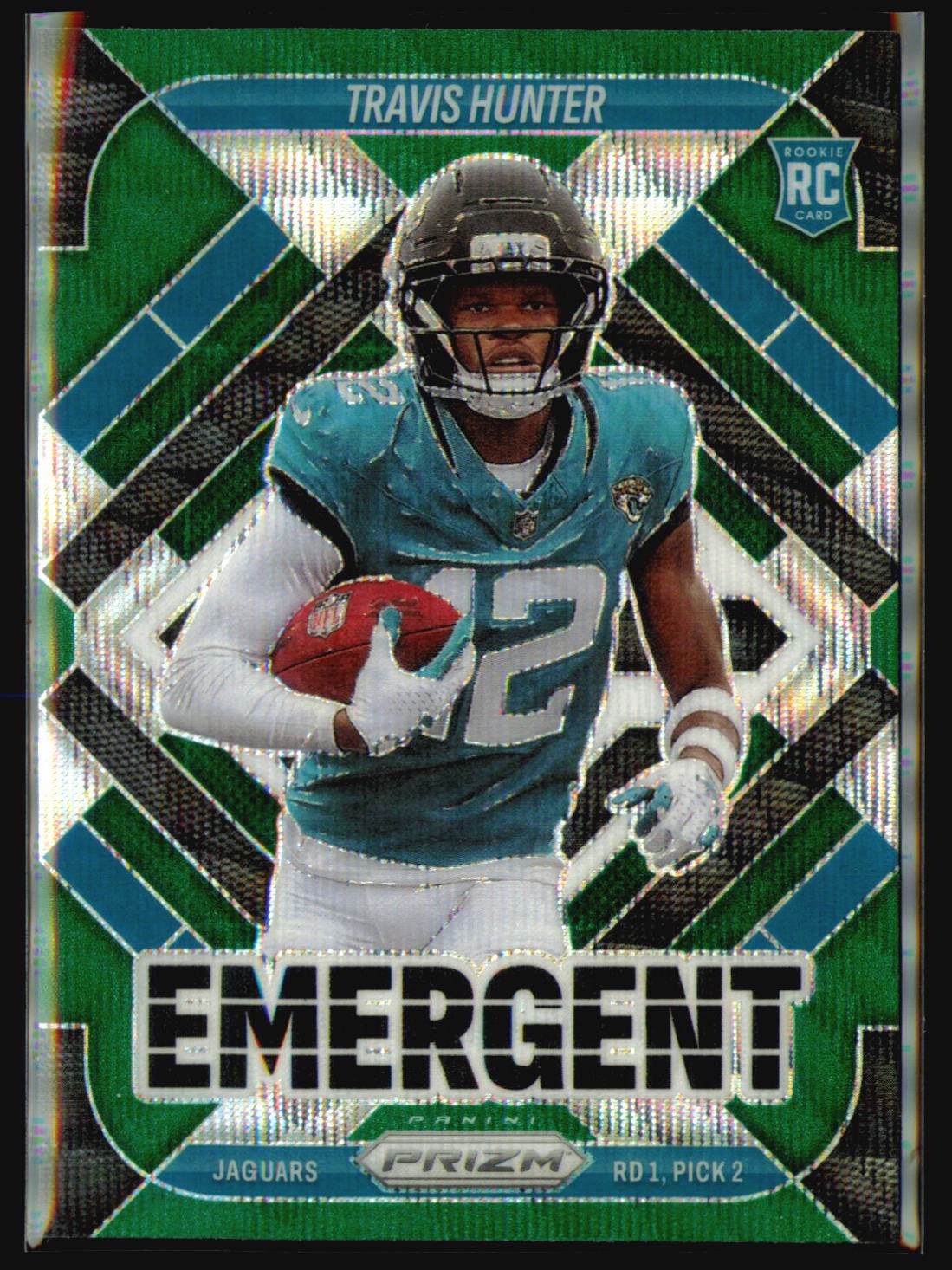 2025 Panini Prizm Travis Hunter RC Emergent Green Wave #12 Jacksonville Jaguars