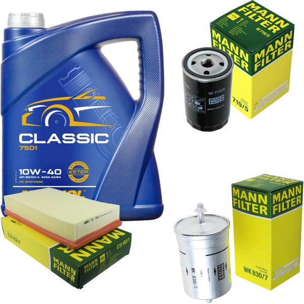 Mann Inspektionspaket 5L Mannol Classic 10W-40 FüR VW Golf II 1.8I Cat 1.8 GTI-image