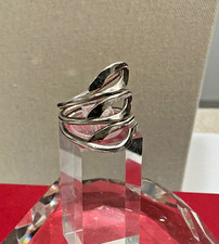 Sterling silver  wide swirl vintage wide ring