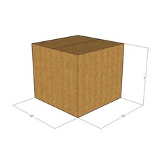 10 10x10x9 Kraft Brown Corrugated Shipping Boxes 32 ECT Single-Wall New