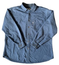Woolrich Shirt Men XL Midnight Heather Blue Long Sleeve Button Down Flannel 6433