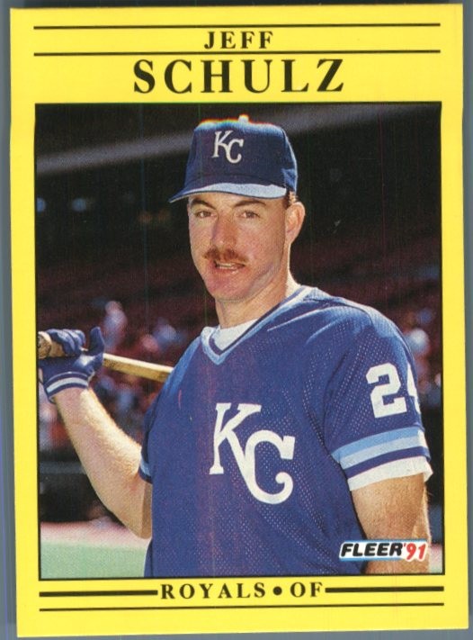 1991 Fleer #568b Jeff Schulz Jumbo Pack version: Text ends with "pro clubs .
