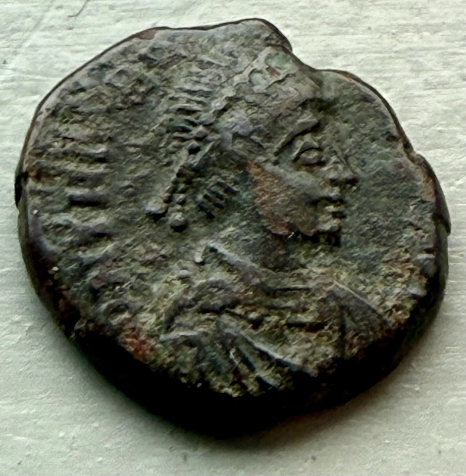 Roman "Camp Gate" Ancient Coin ~ 383-388AD Emperor Theodosius ~ Rare, Authentic - Image 2 of 4