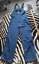 VTG Blue Denim Liberty Zipper Pocket Bib Work Overalls/Carpenter Men Size 32X29