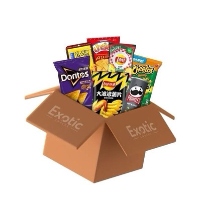 Exotic Snacks Mystery Box Comes With 4 Bags Of Chips And 4 Boxes Of 97g Oreo