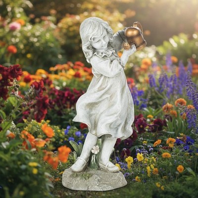 Whimsical 22-Inch Girl Statue with Watering Can   Perfect Garden Décor Gift