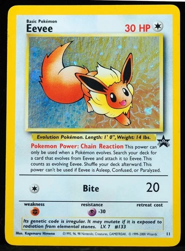 Eevee #11 Factory Defect Spots on back NM- Pokemon Card 9-15
