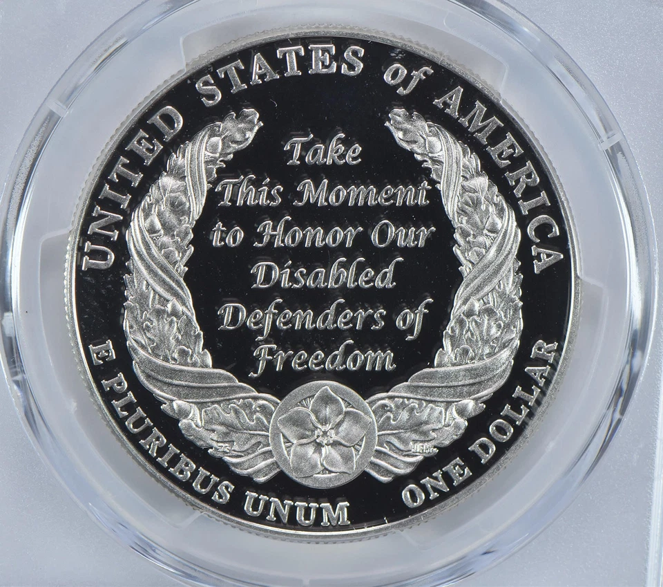 2010-W Disabled Veterans Commemorative Dollar PR69 DCAM PCGS Blue Label *9626 - Image 4 of 4