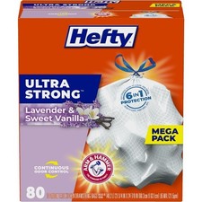 Ultra Strong Tall Kitchen Trash Bags Lavender  Sweet Vanilla Scent 13Gal 80ct