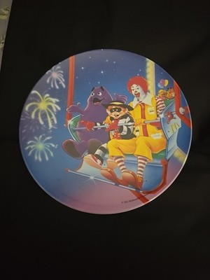 McDonalds Plate 1993 Hamburglar/Ronald/Grimace Ferris Wheel Firework 9 1/2'' Vtg