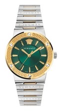 Versace Watch Greca Logo VEVH00720 Green Dial Steel 38mm Swiss Quartz WR