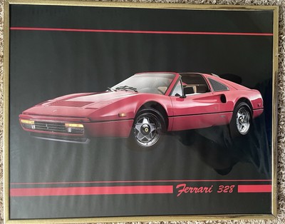 80年代 ビンテージ フェラーリ アートポスター 額縁付 旧車 レトロ 当時物 80年代 ビンテージ フェラーリ アートポスター 額縁付 旧車 レトロ
