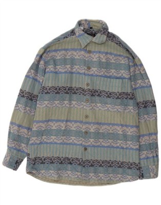 Jean chatel Mens Overshirt Shirt Size 37/38 Small Multicoloured Geometric BI23