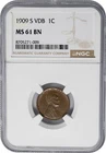 1909-S VDB Lincoln Cent 1c MS61 NGC 951031-29
