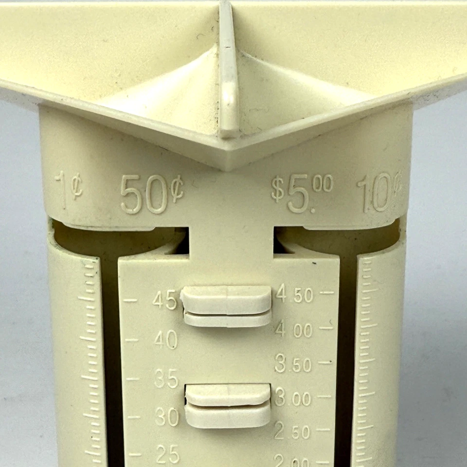 Classificador de moedas MMF Industries contador de concurso bege feito nos EUA 4 tubos 224-0006-14 - Imagem 4 de 4