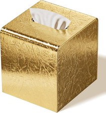 Gold Tissue Box Cover,Tissue Box Holder with Magnetic Bottom, Decorative Tissue