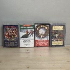 Lot of 4 Vintage Christmas Cassette. Johnny Cash Willie Nelson Dolly Parton Etc