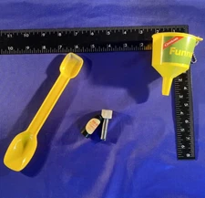 Powder Funnel (new) + Powder Spoon + TIP NIP  Reloading Tool Lot Yellow Vintage