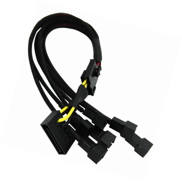 Comeap SATA to 6x 3 Pin Male Computer Case Fan Power Connector Splitter Adapter for sale online