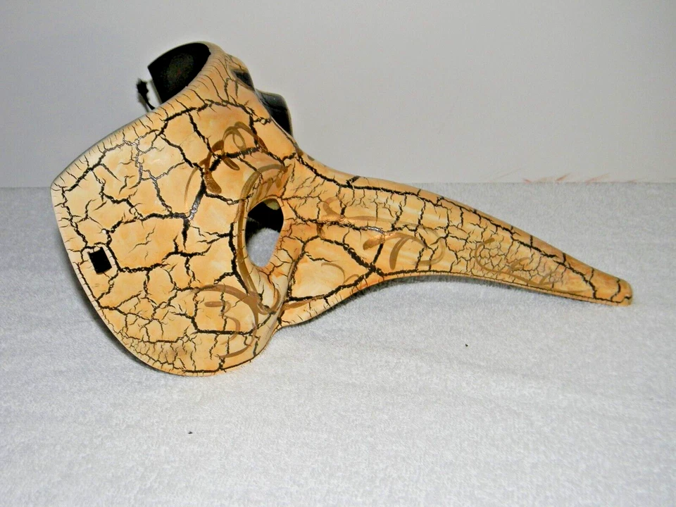 Black Venetian Long Nose Mask Masquerade Ball Prom Mardi Gras Halloween - Image 3 of 4