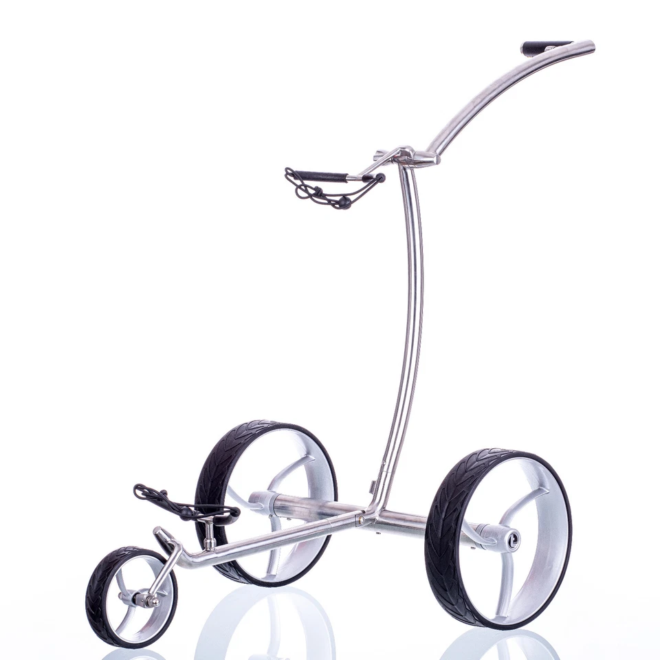Elektro Golf Trolley walker Edelstahl, Li Akku, Bergabfahrbremse, Rückwärtsgang