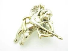 Sterling Silver .925 Cupid Angel Pin or Necklace 3D Solid Sterling Silver Charm