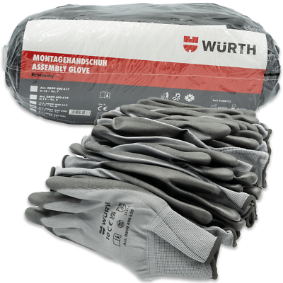 WRTH Montagehandschuhe Gr. 10 Economy 12 Paare Mechaniker Arbeits  Handschuhe | eBay