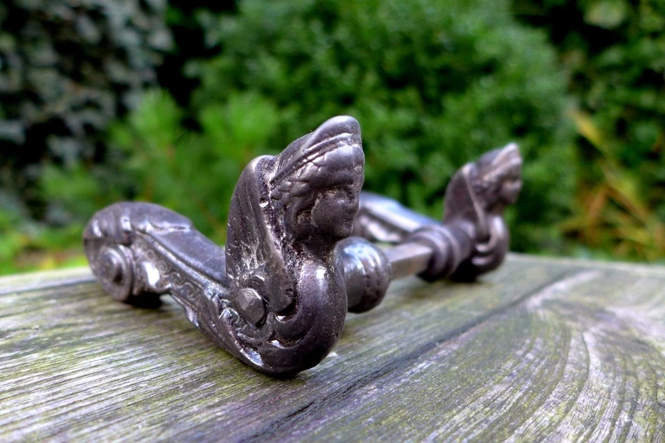 Antique vintage decorative door handle women, heads project replacement unique - Image 2 of 4