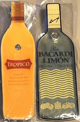 2x Bacardi Limon Original Citrus Rum & TROPICO Gold Rum PROMO Light Up 3'' PINS!