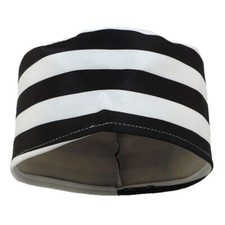 Prisoner Hat Jail Inmate Striped Black White Jailbird Costume Cap