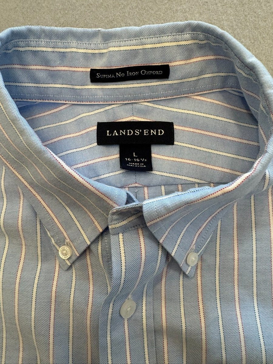 Lands End Mens Dress Shirts Lands' End Men's Big And Tall Traditional Fit  Solid No Iron Supima Oxford Dress Shirt Supima Cotton Shirt