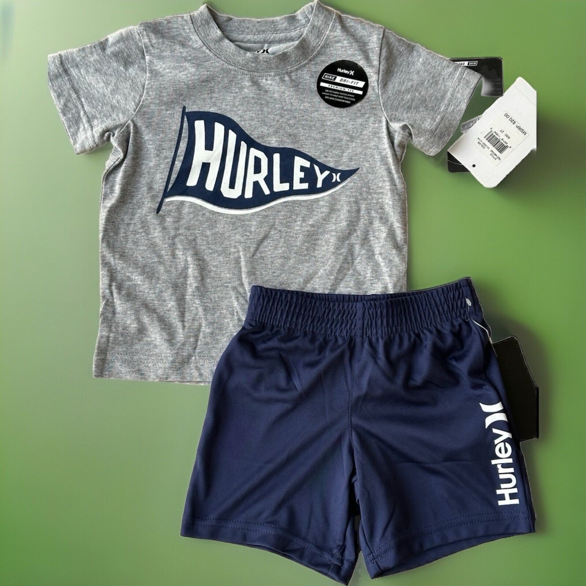 Hurley Little Boys Short Sleeve Shirt Shorts Outfit Set Size 2T NEW