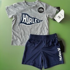 Hurley Little Boys Short Sleeve Shirt Shorts Outfit Set Size 2T NEW