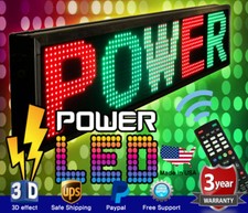 THREE COLOR LED SIGN 19" x 69" RGY PROGRAMMABLE SCROLLING MESSAGE BOARD USA
