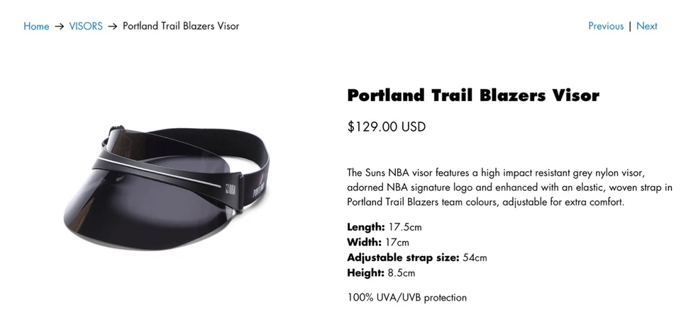 NBA IMATTA BRAND PORTLAND TRAIL BLAZERS VISEIRA ESCUDO ÓCULOS GANCHO E LAÇO UNISSEX - Imagem 2 de 4