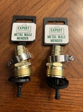 “NEW” Lot of 2 Garden Hose Mender With Clamp Expert Gardener Metal Male Mender