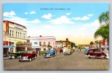 Downtown MAin Street Cars Signs National City California P865