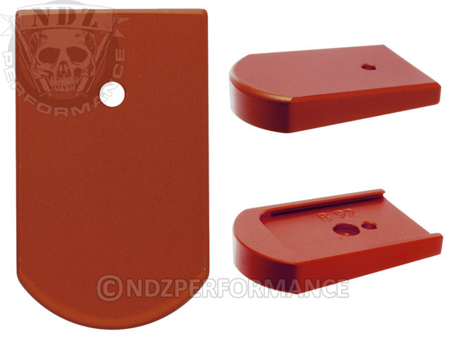 NDZ Beretta 92FS, 92X, M9, 92SB Magazine Base Plate Aluminum Red